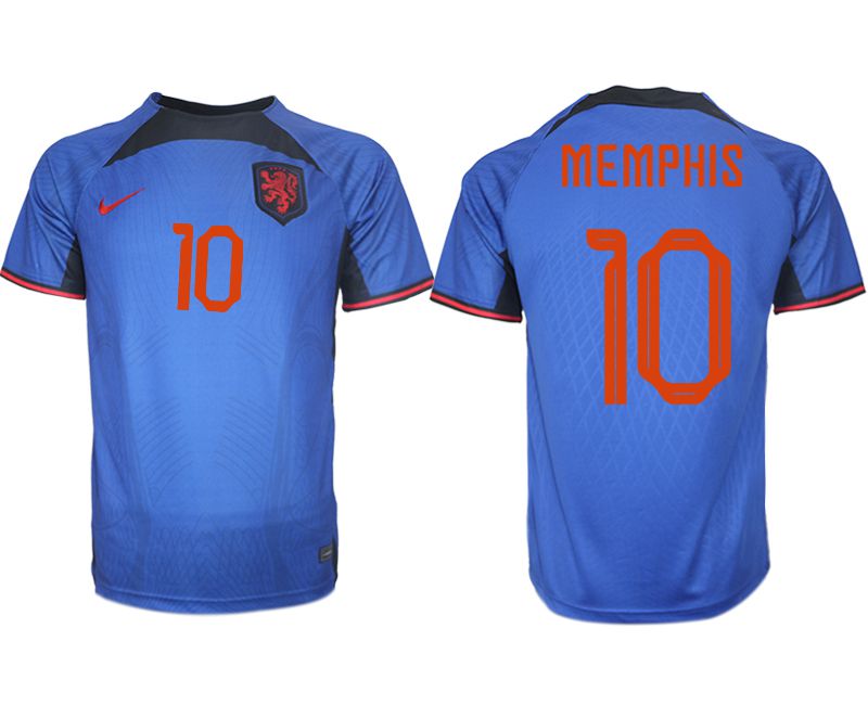 Men 2022 World Cup National Team Netherlands away aaa version blue #10 Soccer Jersey-0